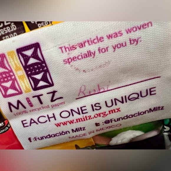 M&M's Novelty Hand Crafted Weaved Multicolor Crossbody Bag with Chain - Picture 12 of 16